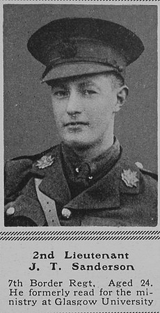Sanderson J T 2nd Lt 7th Border Regt The Sphere 22nd Jan 1916