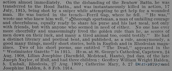 Paine C W S Captain Royal Marine Light Infantry Obit Part 3 De Ruvignys Roll Of Honour Vol 1
