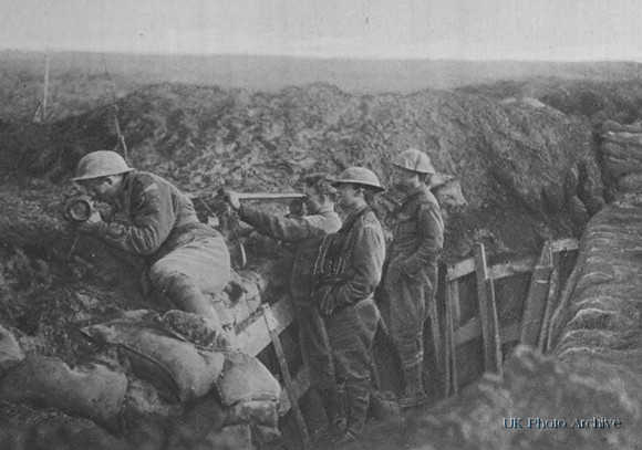 An Australian Observation Party Watching Artillery Fire