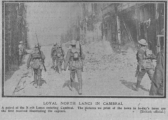 Loyal North Lancs Entering Cambrai Oct 1918