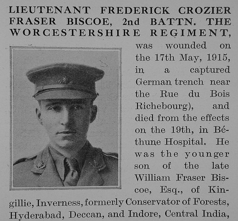 Biscoe F C F Lt 2nd Worcestershire Regiment Obit Part 1 The Bond Of Sacrifice Vol 2