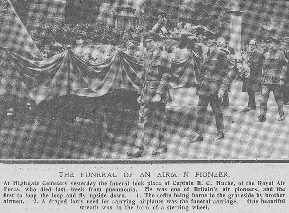 Hucks B C Captain Royal Air Force Funeral Photo No 2 The Graphic 14th Nov 1918