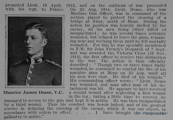 Dease M J Lt VC 4th Royal Fusiliers Obit Part 2