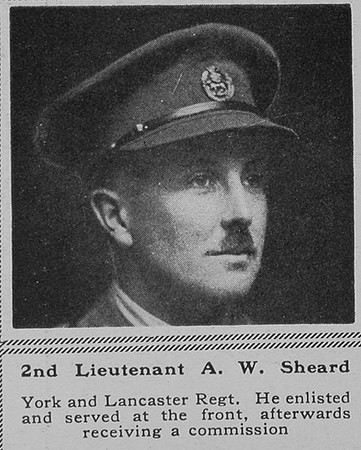 Sheard A W 2nd Lt 6th York & Lancs Regt The Sphere 5th May 1917