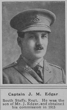 Edgar J M Captain South Staffs Regt The Sphere 18th May 1918