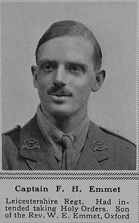 Emmet F H Captain 9th Leicestershire Regiment The Sphere 28th Oct 1916