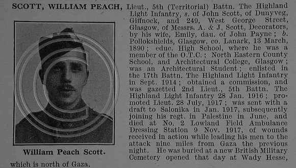 Scott W P Lt 5th Highland Light Infantry Obit De Ruvignys Roll Of Honour Vol 4