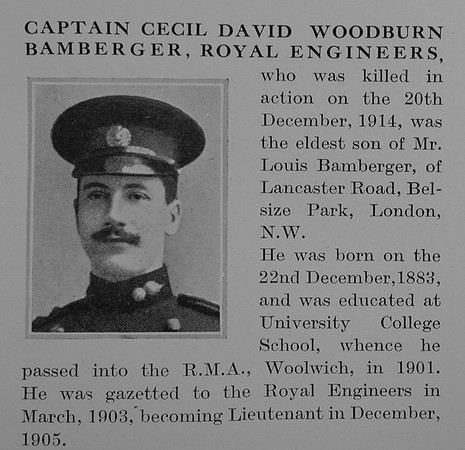 Bamberger C D W Captain Royal Engineers Obit Part 1 The Bond Of Sacrifice Vol 1