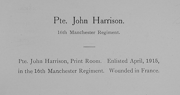 Harrison J Pte 16th Manchester Regiment Record William Graham Co Roll Of Honour