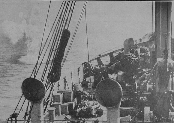 SS Clacton Under Fire In The Dardanelles