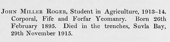 Roger J M Cpl Fife And Forfar Yeomanry Obit St Andrews University Roll Of Honour