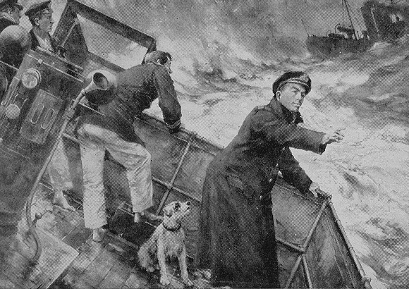 Captain Loxley  With His Dog Bruce On The Formidable