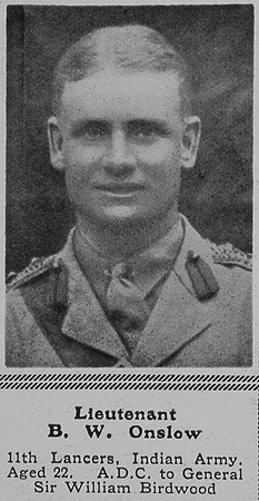 Onslow B W Lt Indian Army The Sphere 11th Sep 1915