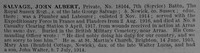 Salvage J A Pte 18164 7th Royal Sussex Regiment Obit De Ruvignys Roll Of Honour Vol 4