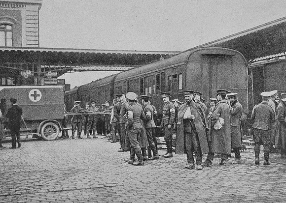 Wounded British Soldiers In The Station At Boulogne