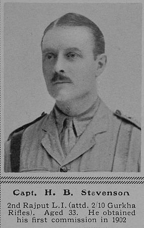 Stevenson H B Captain Indian Army The Sphere 30th Oct 1915