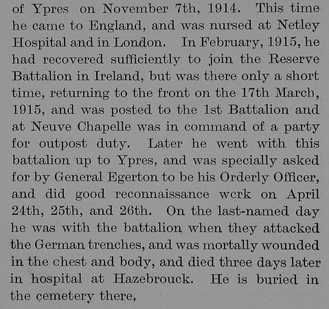 Aveling L N Lt 2nd Connaught Rangers Obit Part 3 The Bond Of Sacrifice Vol 2