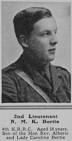 Bertie N M K 2nd Lt 4th Kings Royal Rifle The Sphere 3rd Jul 1915