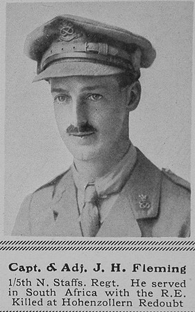 Fleming J H Captain 5th North Staffs Regt The Sphere 15th Jan 1916