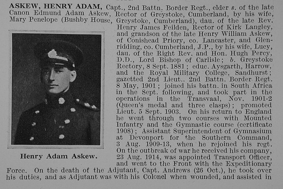 Askew H A Captain 2nd Border Regiment Obit Part 1