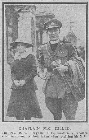 Dugdale R W Rev MC Army Chaplain The Graphic 1st Nov 1918