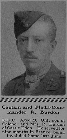 Burdon R Captain Royal Flying Corps The Sphere 17th Feb 1917
