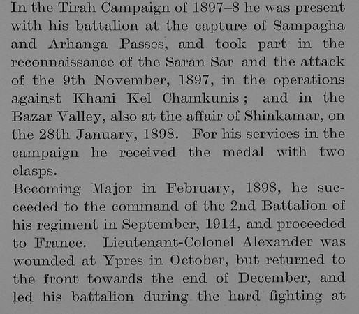 Alexander W L Lt Col 2nd Yorkshire Regiment Obit Part 2 The Bond Of Sacrifice Vol 2