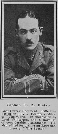Flatau A T Captain 8th East Surrey Regiment The Sphere 12th Aug 1916