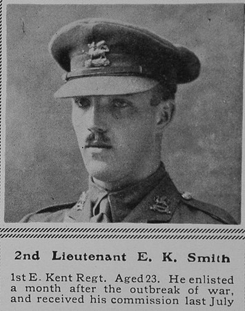 Smith E K 2nd Lt 1st East Kent Regt The Sphere 29th Jan 1916