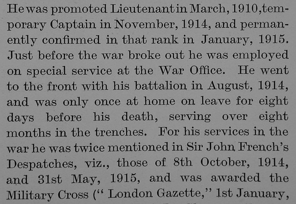 Binsteed G C Captain MC 2nd Essex Regiment Obit Part 4 The Bond Of Sacrifice Vol 2