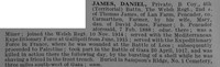 James D Pte 200168 4th Welsh Regiment Obit De Ruvignys Roll Of Honour Vol 4