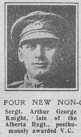 Knight A G Sergt VC 10th Canadian Infantry The Graphic 18th Nov 1918
