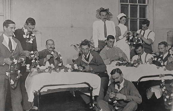 Wounded soldiers In Westminster Hospital Christmas 1915