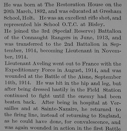 Aveling L N Lt 2nd Connaught Rangers Obit Part 2 The Bond Of Sacrifice Vol 2