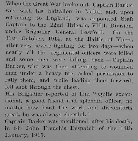 Barker R V Captain 1st Royal Welsh Fusiliers Obit Part 3 The Bond Of Sacrifice Vol 1