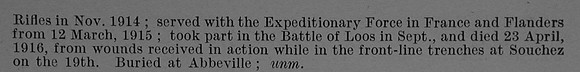 Banks-Smith G Rfn 2692 21st London Regiment (First Surrey Rifles) Obit Part 2 De Ruvignys Roll Of Honour Vol 4