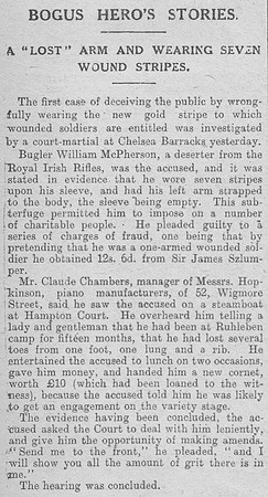 McPherson W Bugler Royal Irish Rifles The Graphic 13th Sep 1916