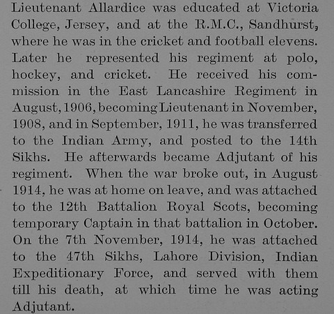 Allardice C M Lt Indian Army Obit Part 2 The Bond Of Sacrifice