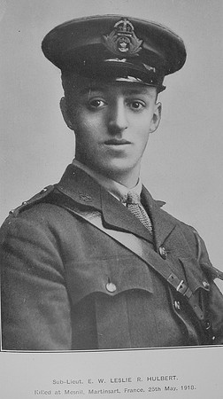 Hulbert E W L R Sub Lt Hood Bn. R.N. Div Royal Naval Volunteer Reserve