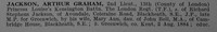 Jackson A G 2nd Lt 13th London Regiment (Kensington) Obit Part 1 De Ruvignys Roll Of Honour Vol 4