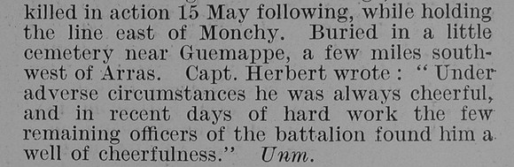 Haines H H 2nd Lt 3rd Royal Fusiliers Obit Part 4 De  Ruvignys Roll Of Honour Vol 3