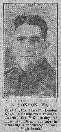 Harvey J Pte VC 22nd London Regiment The Graphic 15th Nov 1918