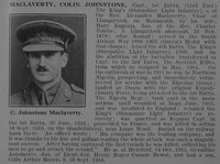 MacLaverty C J Captain 1st Kings Shropshire Light Infantry Obit De Ruvignys Roll Of Honour Vol 3