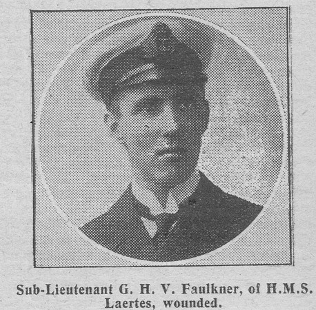 Faulkner G H V Sub Lt HMS Laertes Royal Navy The Graphic 2nd Sep 1914