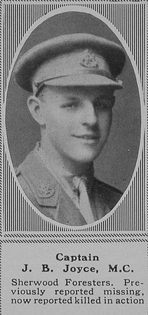 Joyce F B Captain MC 10th Notts & Derby Regt The Sphere 9th Nov 1918