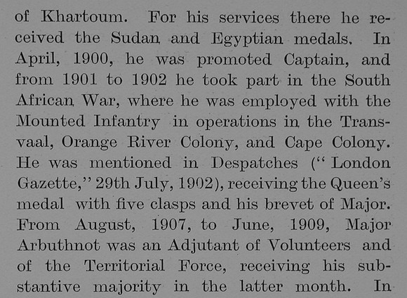 Arbuthnot K W Major 2nd Seaforth Highlanders Obit Part 3 The Bond Of Sacrifice Vol 2