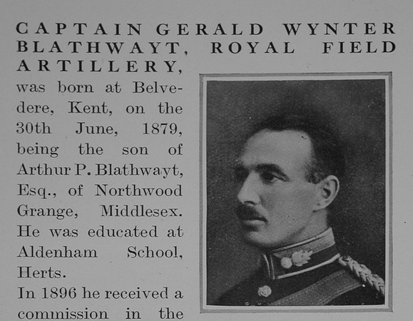 Blathwayt G W Captain Royal Field Artillery Obit Part 1 The Bond Of Sacrifice Vol 1
