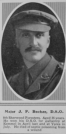 Becher J P Major DSO 8th Notts & Derby Regt The Sphere 5th Feb 1916