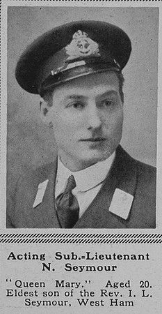 Seymour N Sub Lt H.M.S. Queen Mary Royal Navy The Sphere  22nd July 1916