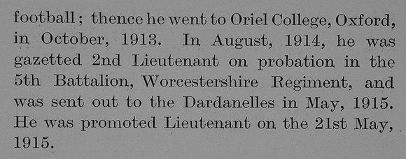 Atkinson G B Lt 5th Worcestershire Regiment Obit Part 2 The Bond Of Sacrifice Vol 2